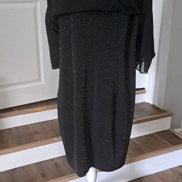 Hanna Nikole Sleeveless Cape Dress Chiffon Overlay Bodycon Pencil Dress 20W NWT - Picture 9 of 12